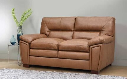feelluxurious.com- Texas American Signature Leather Sofa Two Seater - Brown