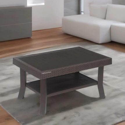 "Cane Luxe Glass Table"